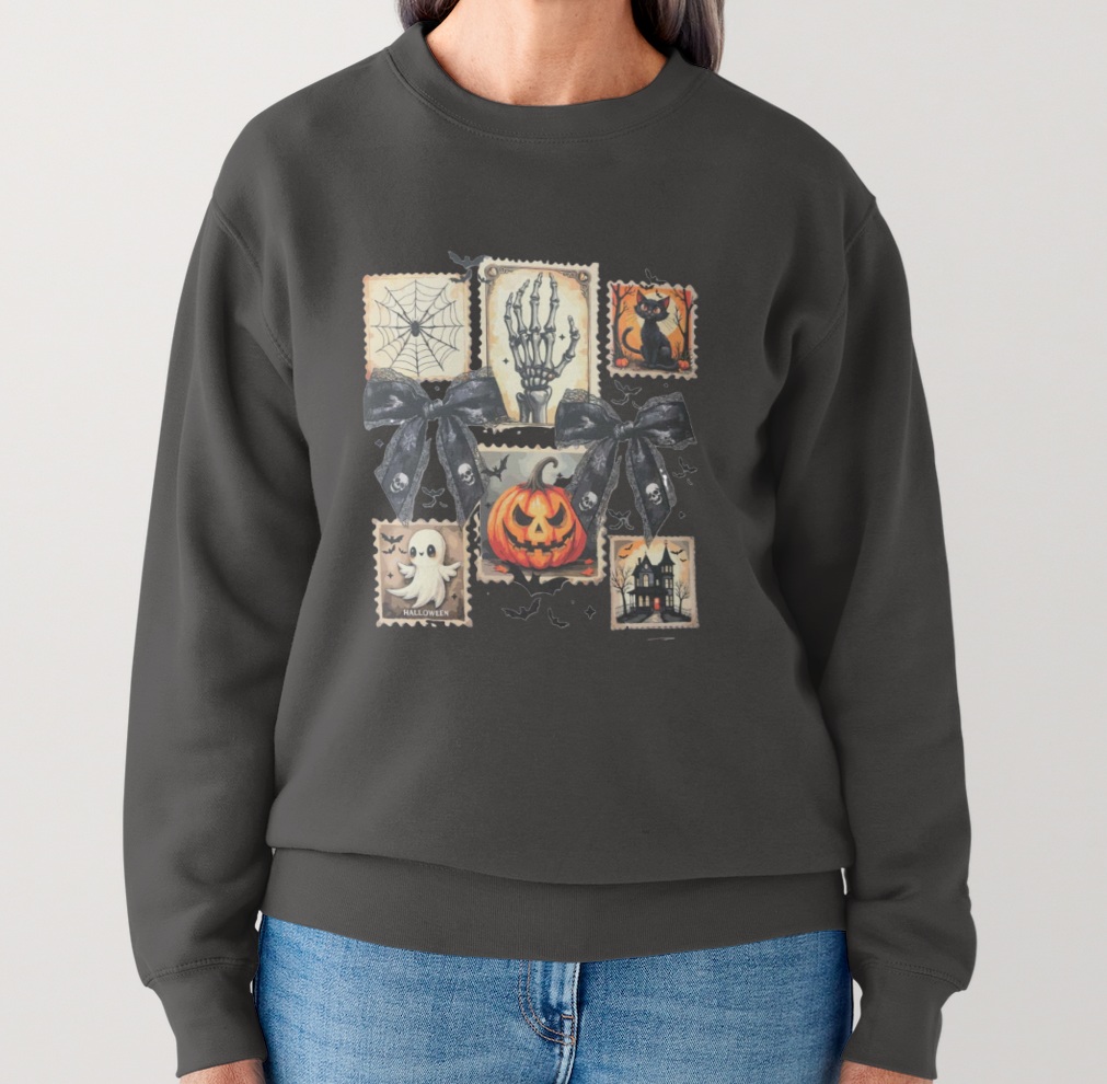 Pumpkin and Ghost Grid Hoodie